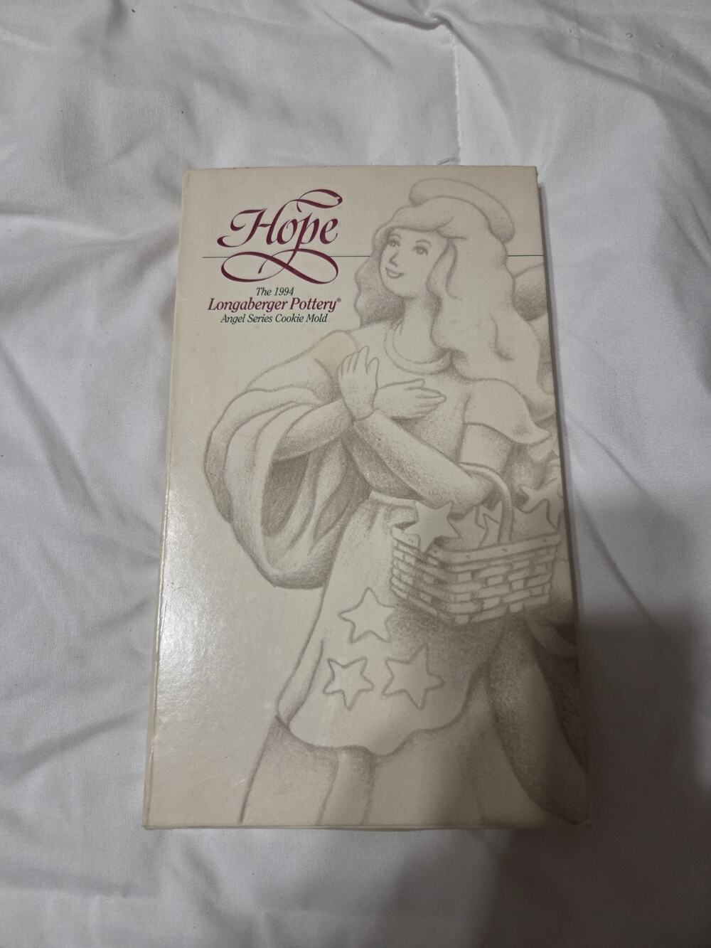 Longaberger Pottery 1994 Cookie Mold "Hope" Angel Series